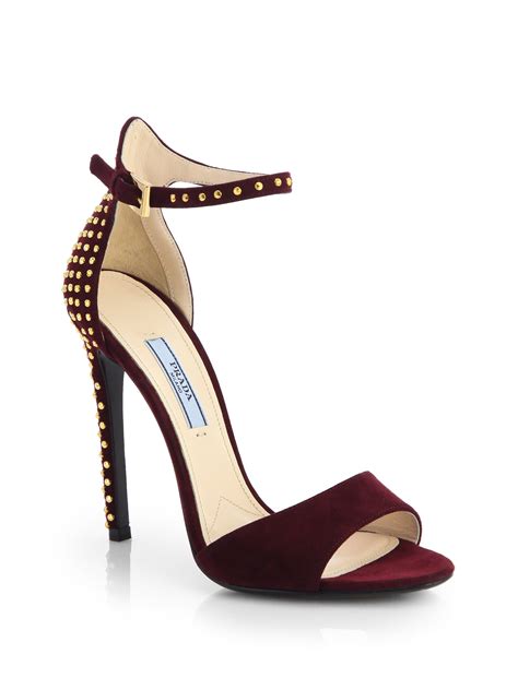 prada studded sandals|prada suede platform sandals.